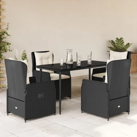 Set de muebles jardín 5 pzas con cojines ratán sintético negro by , Garden sets - Ref: Foro24-3262828, Price: 546,12 €, Disco...