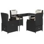 Set de muebles jardín 5 pzas con cojines ratán sintético negro by , Garden sets - Ref: Foro24-3262828, Price: 546,12 €, Disco...