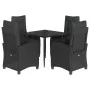 Set de muebles jardín 5 pzas con cojines ratán sintético negro de , Conjuntos de jardín - Ref: Foro24-3212744, Precio: 677,55...
