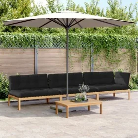Set de sofás de palets de jardín y cojines 4 pzas madera acacia von , Outdoor-Sofas - Ref: Foro24-3209328, Preis: 609,08 €, R...