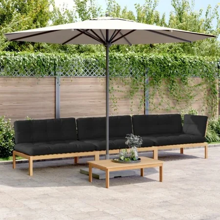 Set de sofás de palets de jardín y cojines 4 pzas madera acacia von , Outdoor-Sofas - Ref: Foro24-3209328, Preis: 609,08 €, R...