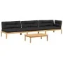 Set de sofás de palets de jardín y cojines 4 pzas madera acacia von , Outdoor-Sofas - Ref: Foro24-3209328, Preis: 609,08 €, R...