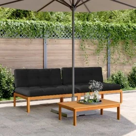 Sofás centrales de palets jardín y cojines 2 uds madera acacia by , Outdoor sofas - Ref: Foro24-3209484, Price: 385,02 €, Dis...