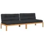 Sofás centrales de palets jardín y cojines 2 uds madera acacia by , Outdoor sofas - Ref: Foro24-3209484, Price: 385,02 €, Dis...