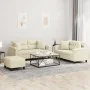 Juego de sofás con cojines 3 piezas cuero sintético color crema by , Sofas - Ref: Foro24-3202378, Price: 561,13 €, Discount: %