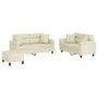 Juego de sofás con cojines 3 piezas cuero sintético color crema by , Sofas - Ref: Foro24-3202378, Price: 561,13 €, Discount: %