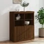 Aparador con luces LED roble marrón 81x37x100 cm by , Sideboards - Ref: Foro24-836678, Price: 115,93 €, Discount: %