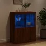 Aparador con luces LED roble marrón 81x37x100 cm by , Sideboards - Ref: Foro24-836678, Price: 115,93 €, Discount: %