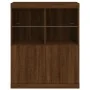 Aparador con luces LED roble marrón 81x37x100 cm by , Sideboards - Ref: Foro24-836678, Price: 115,93 €, Discount: %
