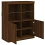 Aparador con luces LED roble marrón 81x37x100 cm by , Sideboards - Ref: Foro24-836678, Price: 115,93 €, Discount: %