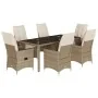 Set comedor de jardín 7 pzas con cojines ratán sintético beige by , Garden sets - Ref: Foro24-3276805, Price: 851,31 €, Disco...