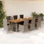 Set comedor jardín 9 pzas y cojines ratán sintético gris von , Gartensets - Ref: Foro24-3277546, Preis: 1,00 €, Rabatt: %