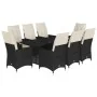 Set de comedor de jardín 9 pzas y cojines ratán sintético negro by , Garden sets - Ref: Foro24-3276701, Price: 1,00 €, Discou...