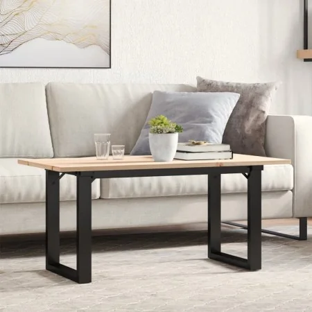 Mesa de centro marco O madera maciza pino y acero 90x40x35 cm de , Mesas de cocina y de comedor - Ref: Foro24-3282664, Precio...
