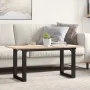 Mesa de centro marco O madera maciza pino y acero 90x40x35 cm de , Mesas de cocina y de comedor - Ref: Foro24-3282664, Precio...