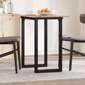 Mesa de comedor marco O madera maciza pino y acero 80x50x75 cm von , Küchen- und Esstische - Ref: Foro24-3282672, Preis: 77,6...
