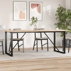Mesa de comedor marco O madera maciza pino y acero 200x100x75cm by , Kitchen and dining tables - Ref: Foro24-3282679, Price: ...