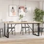 Mesa de comedor marco O madera maciza pino y acero 200x100x75cm by , Kitchen and dining tables - Ref: Foro24-3282679, Price: ...
