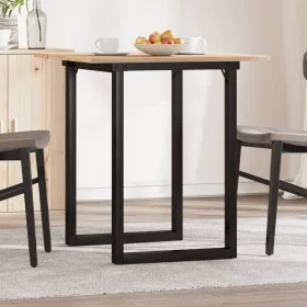 Mesa de comedor marco O madera maciza pino y acero 60x60x75 cm by , Kitchen and dining tables - Ref: Foro24-3282670, Price: 8...