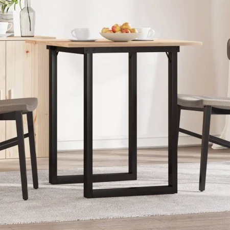 Mesa de comedor marco O madera maciza pino y acero 60x60x75 cm by , Kitchen and dining tables - Ref: Foro24-3282670, Price: 8...