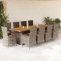 Set de comedor de jardín 11 pzas y cojines ratán sintético gris von , Gartensets - Ref: Foro24-3277552, Preis: 1,00 €, Rabatt: %