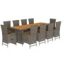 Set de comedor de jardín 11 pzas y cojines ratán sintético gris von , Gartensets - Ref: Foro24-3277552, Preis: 1,00 €, Rabatt: %