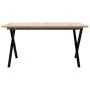 Mesa de centro marco X madera maciza pino y acero 90x90x45 cm de , Mesas de cocina y de comedor - Ref: Foro24-3282687, Precio...