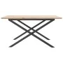 Mesa de centro marco X madera maciza pino y acero 90x90x45 cm de , Mesas de cocina y de comedor - Ref: Foro24-3282687, Precio...