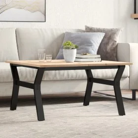 Mesa de centro marco Y madera maciza pino y acero 90x90x45 cm by , Kitchen and dining tables - Ref: Foro24-3282709, Price: 98...