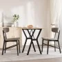 Mesa de comedor marco Y madera maciza pino y acero 60x60x75 cm de , Mesas de cocina y de comedor - Ref: Foro24-3282714, Preci...