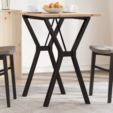 Mesa de comedor marco Y madera maciza pino y acero 80x50x75 cm by , Kitchen and dining tables - Ref: Foro24-3282716, Price: 8...