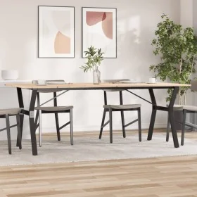 Mesa de comedor marco Y madera maciza pino y acero 200x100x75cm by , Kitchen and dining tables - Ref: Foro24-3282723, Price: ...