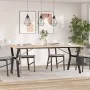 Mesa de comedor marco Y madera maciza pino y acero 200x100x75cm by , Kitchen and dining tables - Ref: Foro24-3282723, Price: ...