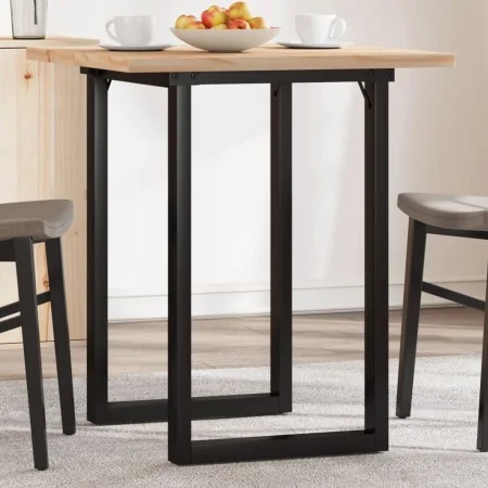 Mesa de comedor marco O madera maciza pino y acero 70x70x75,5cm by , Kitchen and dining tables - Ref: Foro24-3282737, Price: ...