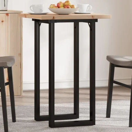 Mesa de comedor marco O madera maciza pino y acero 50x50x75,5cm de , Mesas de cocina y de comedor - Ref: Foro24-3282735, Prec...