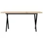 Mesa de centro marco X madera maciza pino y acero 100x50x45,5cm de , Mesas de cocina y de comedor - Ref: Foro24-3282754, Prec...