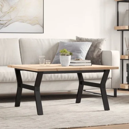 Mesa de centro marco Y madera maciza pino y acero 90x90x45,5 cm von , Küchen- und Esstische - Ref: Foro24-3282775, Preis: 111...