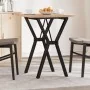Mesa de comedor marco Y madera maciza pino y acero 60x60x75,5cm by , Kitchen and dining tables - Ref: Foro24-3282780, Price: ...