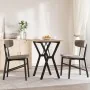 Mesa de comedor marco Y madera maciza pino y acero 60x60x75,5cm by , Kitchen and dining tables - Ref: Foro24-3282780, Price: ...