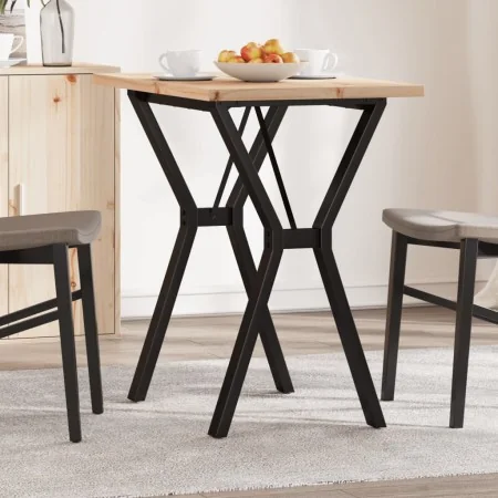 Mesa de comedor marco Y madera maciza pino y acero 80x50x75,5cm de , Mesas de cocina y de comedor - Ref: Foro24-3282782, Prec...