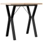 Mesa de comedor marco Y madera maciza pino y acero 80x50x75,5cm de , Mesas de cocina y de comedor - Ref: Foro24-3282782, Prec...