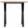 Mesa de comedor marco Y madera maciza pino y acero 80x50x75,5cm de , Mesas de cocina y de comedor - Ref: Foro24-3282782, Prec...