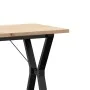 Mesa de comedor marco Y madera maciza pino y acero 80x50x75,5cm de , Mesas de cocina y de comedor - Ref: Foro24-3282782, Prec...