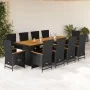 Set de comedor jardín 11 pzas con cojines ratán sintético negro by , Garden sets - Ref: Foro24-3277527, Price: 1,00 €, Discou...