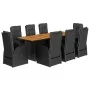 Set de comedor de jardín 9 pzas y cojines ratán sintético negro by , Garden sets - Ref: Foro24-3277635, Price: 1,00 €, Discou...