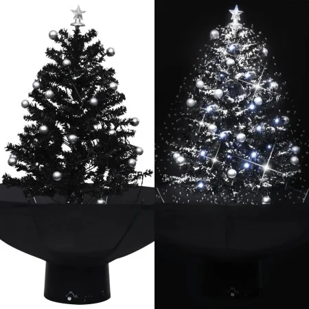 Árbol de Navidad con nieve con base de paraguas PVC negro 75 cm by , Christmas trees - Ref: Foro24-289931, Price: 99,92 €, Di...