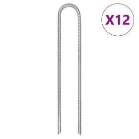 Clavijas de tienda forma U 12 uds acero galvanizado 30 cm Ø7 mm by , Tent Accessories - Ref: Foro24-4009346, Price: 23,89 €, ...
