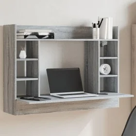 Escritorio de pared madera ingeniería gris Sonoma 105x48x75 cm by , Desks - Ref: Foro24-847973, Price: 76,75 €, Discount: %