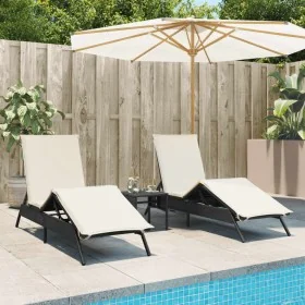 Tumbonas con cojines 2 unidades ratán sintético negro by , Loungers - Ref: Foro24-3261578, Price: 274,32 €, Discount: %