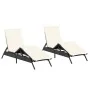 Tumbonas con cojines 2 unidades ratán sintético negro by , Loungers - Ref: Foro24-3261578, Price: 274,32 €, Discount: %
